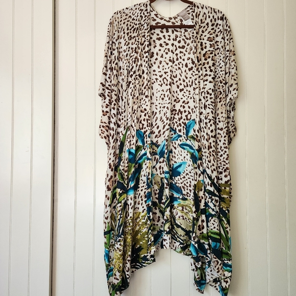 CHICO'S Leopard Print Ruana Duster - Picture 3 of 8